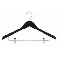 Black Wooden Suit Hanger w/Clips